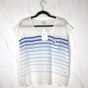 NWT Joie Kendalline Ombre Stripe 100% Silk Blouse